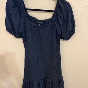 J. Crew smocked puff-sleeve knit dress